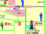 スーパーホテル大分・中津駅前近辺マップ
