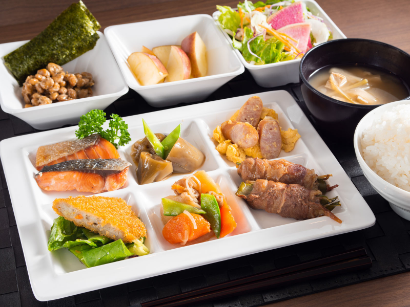 スーパーホテルミャンマー・ティラワの身体がよろこぶ朝食ビュッフェ