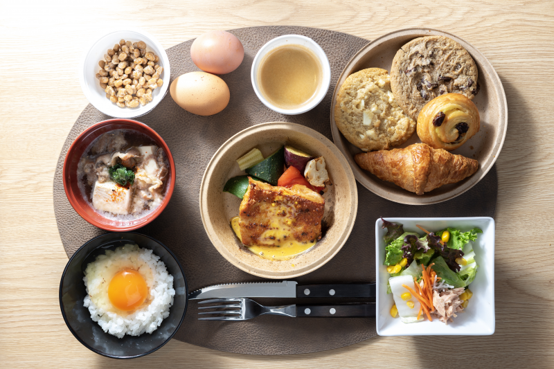 スーパーホテルPremierなんば心斎橋天然温泉の身体がよろこぶ朝食ビュッフェ