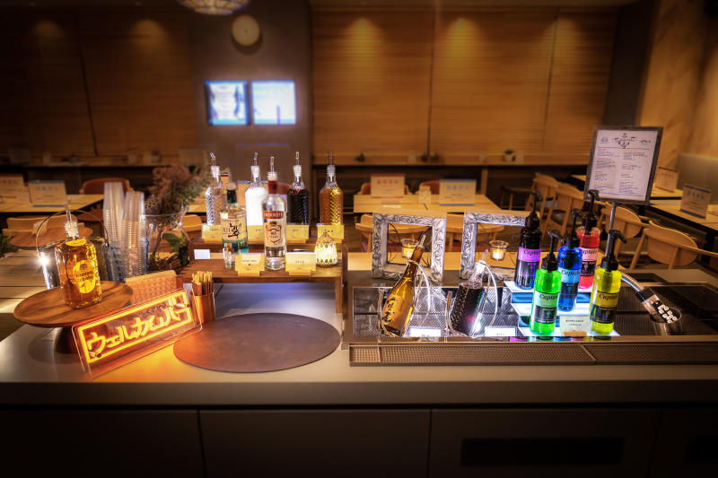 スーパーホテルPremierなんば心斎橋天然温泉の自分好みにたのしめるウェルカムバー