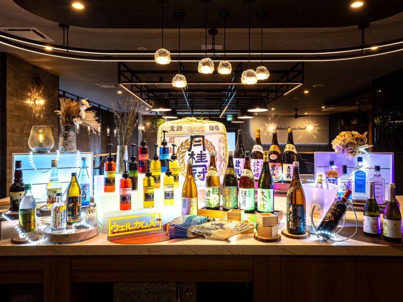 滋賀・長浜天然温泉の自分好みにたのしめるウェルカムバー