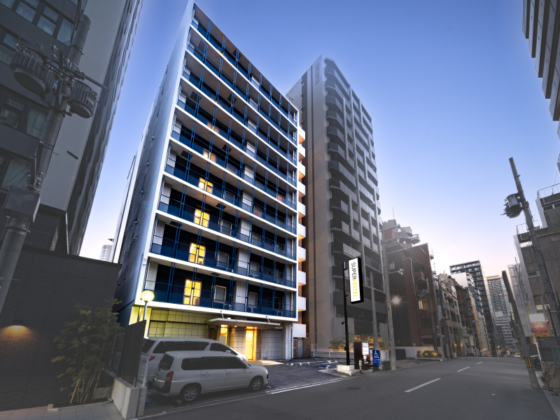 スーパーホテル地下鉄谷町四丁目6号口の地下鉄谷町四丁目駅より徒歩4分の好立地、駐車場も完備