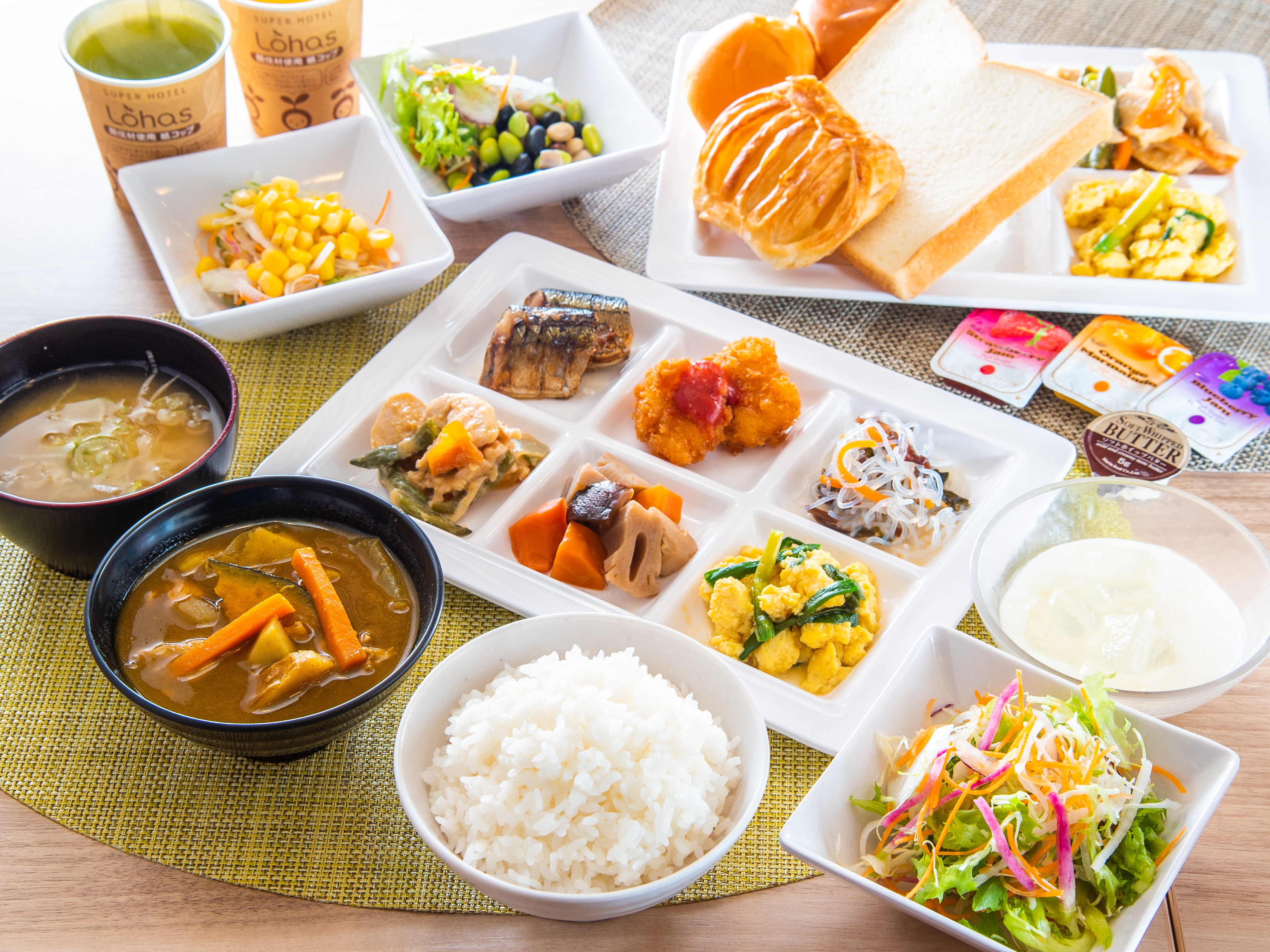 スーパーホテル札幌・すすきのの身体がよろこぶ朝食ビュッフェ