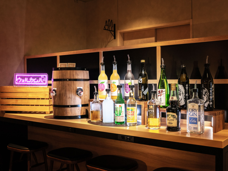 スーパーホテル上野・御徒町の自分好みにたのしめるウェルカムバー